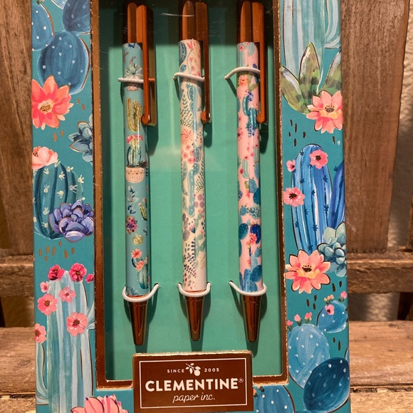 Clementine Paper Inc. Office Cactus Pen Set Of 3 By Clementine